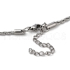 Non-Tarnish 304 Stainless Steel Rope Chain Necklaces NJEW-H019-01P-3