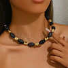 Alloy & Plastic Oval Beaded Necklaces FS-WGC8956-01-1