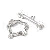 Brass Micro Pave Clear Cubic Zirconia Toggle Clasps KK-P234-64P-3