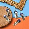 5Pcs Alloy Enamel Pendants ENAM-YW0001-49C-5