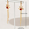 Fashionable Classic Brass Cubic Zirconia Eye Tassel Hoop Earrings MP5699-5