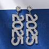 Brass Rhinestone Stud Earrings EJEW-Q012-01P-4