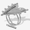 304 Stainless Steel Heart Cuff Ring DX8614-1-1