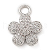 Rack Plating Brass Micro Pave Cubic Zirconia Pendants KK-A234-018P-1