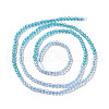 2 Colors Transparent Glass Beads Strands GLAA-G093-01C-2