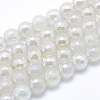 Electroplated Natural Agate Beads Strands G-O164-01B-6mm-1