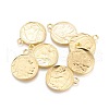 Tibetan Style Alloy Coin Pendants TIBEP-GC001-G-RS-2