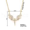 Sweet Wing Angel Brass Crystal Rhinestone Pendant Necklaces for Women RU5786-1