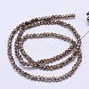 Faceted Rondelle Transparent Painted Glass Beads Strands DGLA-J001-C14-4mm-2