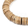 Dyed Natural Coconut Flat Round Bead Strands COCB-O003-12E-01-2
