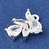 Brass Micro Pave Clear Cubic Zirconia Charms KK-R219-31S-2