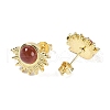 Natural Carnelian Stud Earrings EJEW-K288-01G-06-2