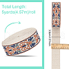 BENECREAT 5 Yards Polyester Flower Jacquard Ribbons SRIB-BC0001-28-2