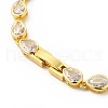 Clear Cubic Zirconia Teardrop Link Chain Necklace NJEW-E074-01G-4