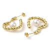 Rack Plating Brass Heart Stud Earrings EJEW-P249-01G-2