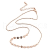 Brass Cable & Flat Sequin Chains Necklaces for Women NJEW-D302-44RG-4