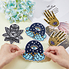 HOBBIESAY 6Pcs 3 Style Evil Eye Theme Crystal Ball/Lotus/Hamsa Hand Embroidered Polyester Clothing Patches PATC-HY0001-22-6