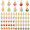 100Pcs 10 Color Crackle Glass Charms PALLOY-AB00223-1