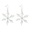 Christmas Snowflake Glass Dangle Earrings EJEW-TA00507-1