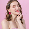 FIBLOOM 6 Pairs 6 Colors Acrylic Donut Dangle Stud Earrings with Steel Iron Pins for Women EJEW-FI0002-63-6