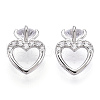 Rhodium Plated 925 Sterling Silver Micro Pave Cubic Zirconia Charms STER-T004-55P-2