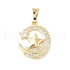 Brass Micro Pave Cubic Zirconia Pendants KK-D357-16F-G-1