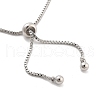 Brass Pave Clear Cubic Zirconia Horse Eye Box Chain Slider Bracelets BJEW-B094-06B-P-3