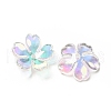 Transparent Acrylic Flower Bead Caps X-MACR-C009-13-2