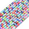 Dyed Synthetic Imperial Jasper & Turquoise Beads Strands G-P575-B07-4x2mm-2