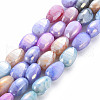 Opaque Baking Painted Crackle Glass Beads Strands EGLA-S174-21I-1