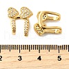 Brass Micro Pave Clear Cubic Zirconia Cuff Earrings EJEW-K309-02G-5