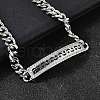 Brass Micro Pave Clear Cubic Zirconia Rectangle Link Bracelets BJEW-F498-01B-P-4