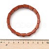 Sqaure Natural Red Jasper Beads Stretch Bracelets for Women Men BJEW-C097-06S-5