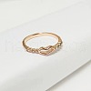 Hollow Out Heart Zinc Alloy with Crystal Rhinestone Finger Rings FS-WGFA1C6-07-1