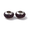 Rondelle 304 Stainless Steel Polymer Clay Rhinestone European Beads GPDL-P003-14-2