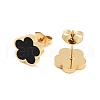 Flower Resin Stud Earrings EJEW-K281-01G-03-2