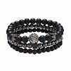 Fashion Retro Black Matte Bracelet Set with Zircon Crown ZZ8347-1-1