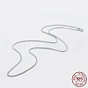 Anti-Tarnish Rhodium Plated 925 Sterling Silver Chain Necklaces STER-F039-50cm-02P-3