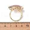 Horse Eye Natural Strawberry Quartz Cuff Rings RJEW-M076-04G-04-3
