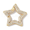 Rack Plating Brass Micro Pave Cubic Zirconia Twister Clasps KK-NH0002-14G-01-1