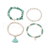 4Pcs 4 Styles Natural Gemstone Beads Stretch Bracelets BJEW-JB11596-6