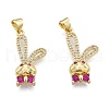 Brass Micro Pave Cubic Zirconia Pendants KK-G431-06G-2