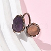 Natural Amethyst & Rose Quartz Rings RJEW-B122-04R-05-3