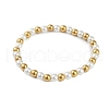 Ion Plating(IP) 304 Stainless Steel & Plastic Pearl Round Beaded Bracelets for Women BJEW-D046-01G-1