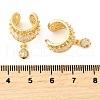 Brass Micro Pave Clear Cubic Zirconia Cuff Earrings EJEW-K309-09G-5