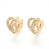 Brass Micro Pave Clear Cubic Zirconia Cuff Earrings KK-T074-34G-2