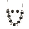 Oval Alloy Glass Pendant Necklaces & Stud Earrings Sets FS-WGB4838-05-2