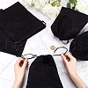 8Pcs Rectangle Black Velvet Pouches TP-NB0001-31-4