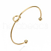 304 Stainless Steel Love Knot Cuff Bangle Making X-MAK-S073-001G-4