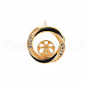Brass Micro Pave Clear Cubic Zirconia Stud Earring Findings KK-N233-125-NF-2